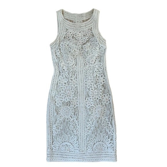 Sue Wong Nocturne Bateau Neckline Embroidered Sheath Dress Creamy Ivory 2 NWOT - Picture 3 of 13